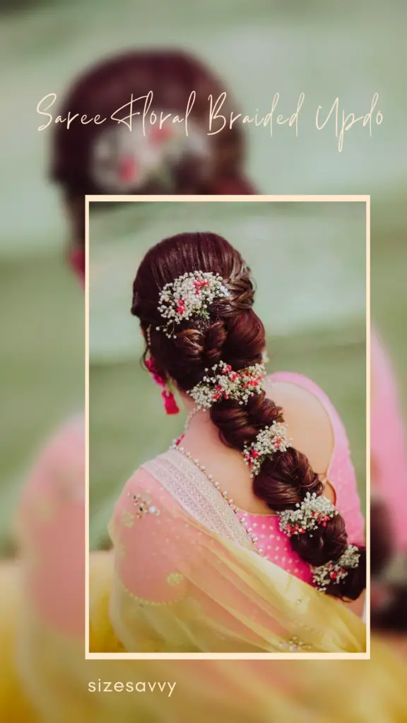 Saree Floral Braided Updo