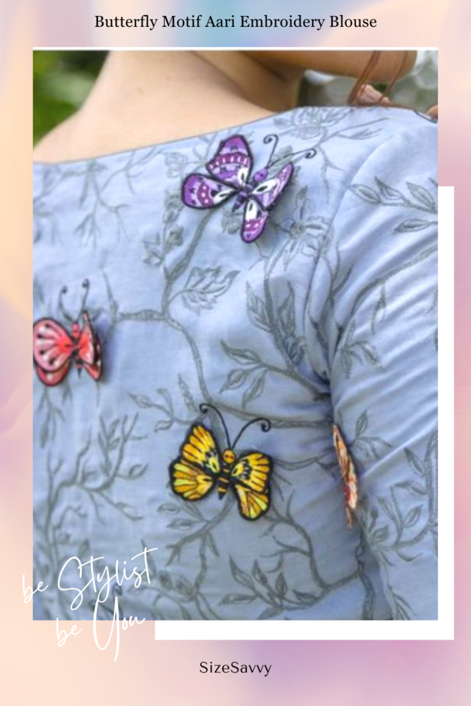 Butterfly Motif Aari Embroidery Blouse Design