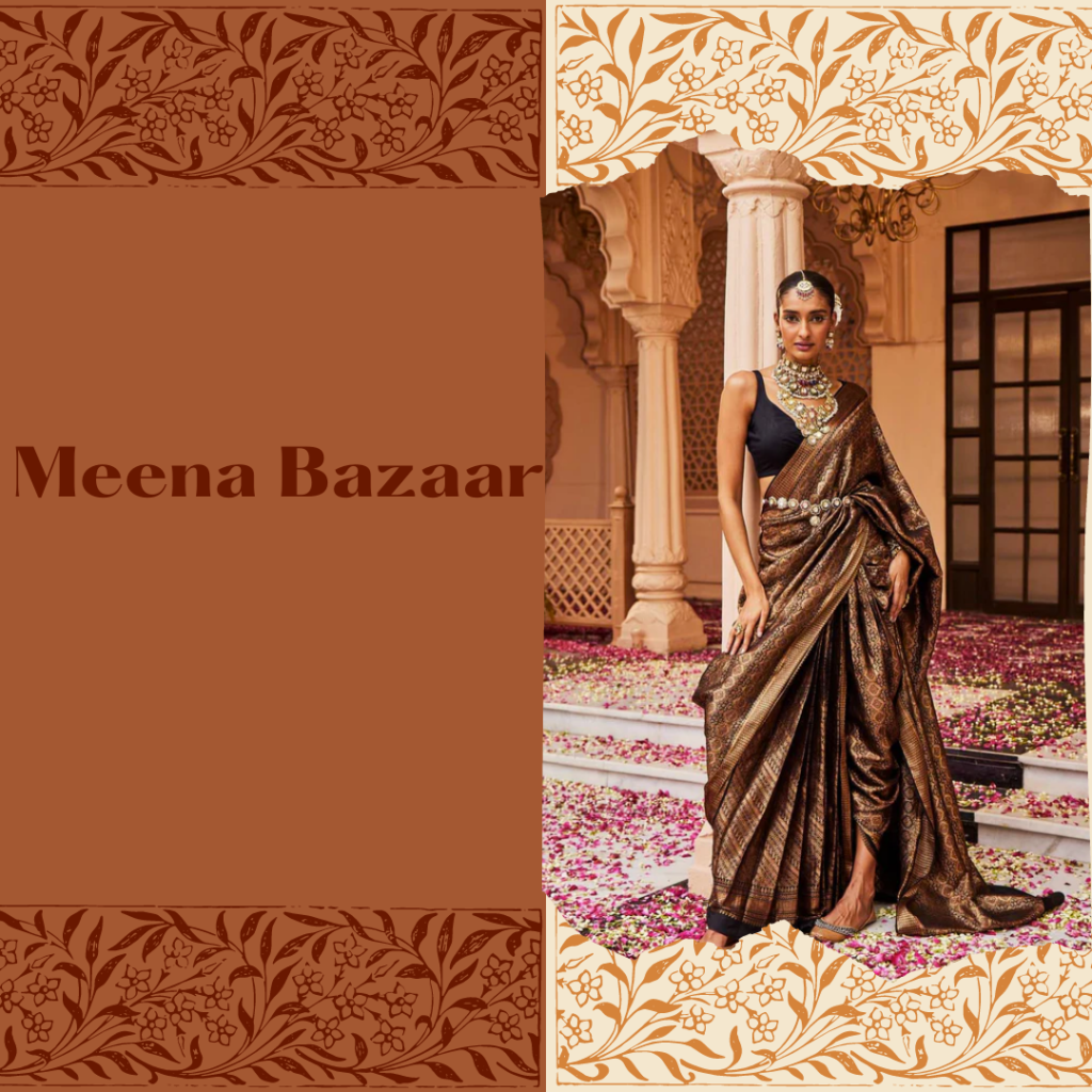 Buy Meena Bazaar Womens Red Silk Saree at Amazon.in