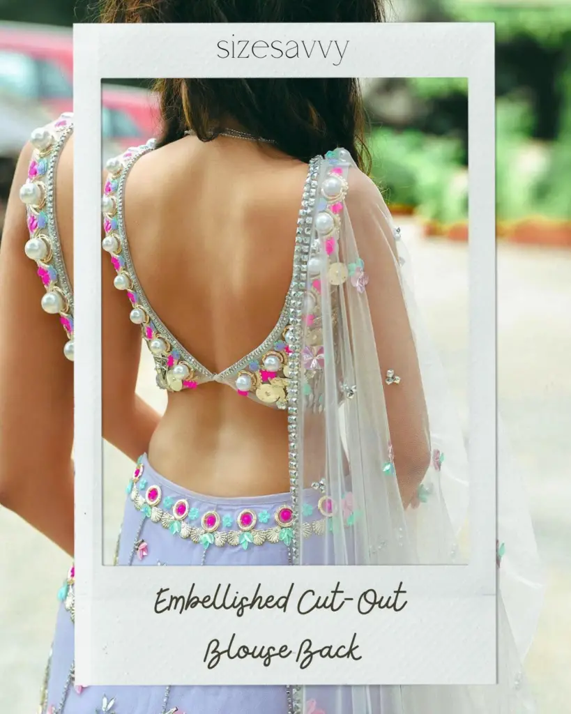 Embellished Cut-Out Blouse Back Design