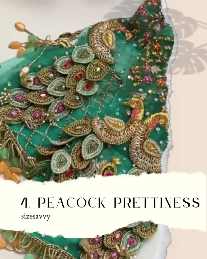 Peacock Prettiness Thread Work Blouse Design