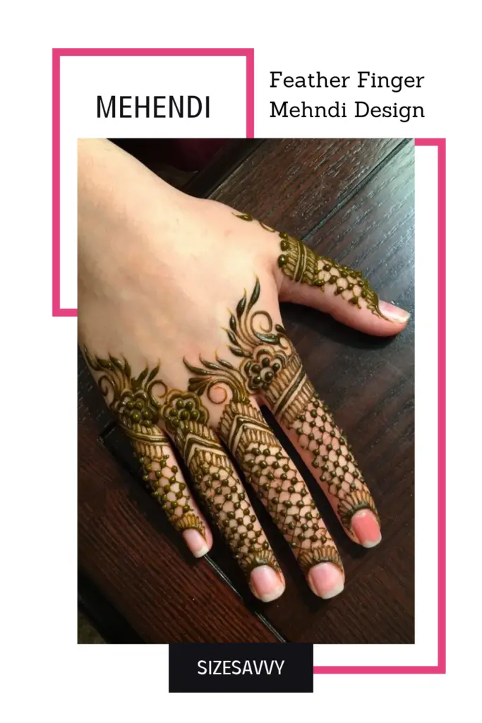Feather Finger Mehndi Design