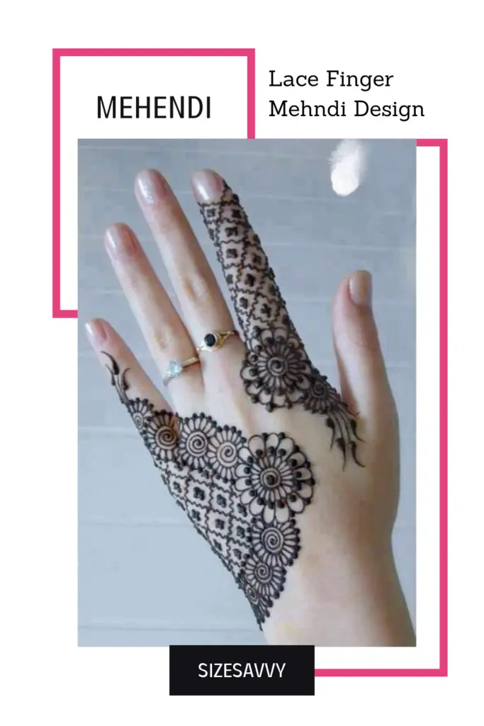 Lace Finger Mehndi Design