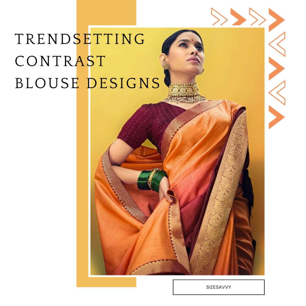 Trendsetting Contrast Blouse Designs