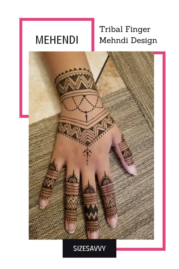 Tribal Finger Mehndi Design