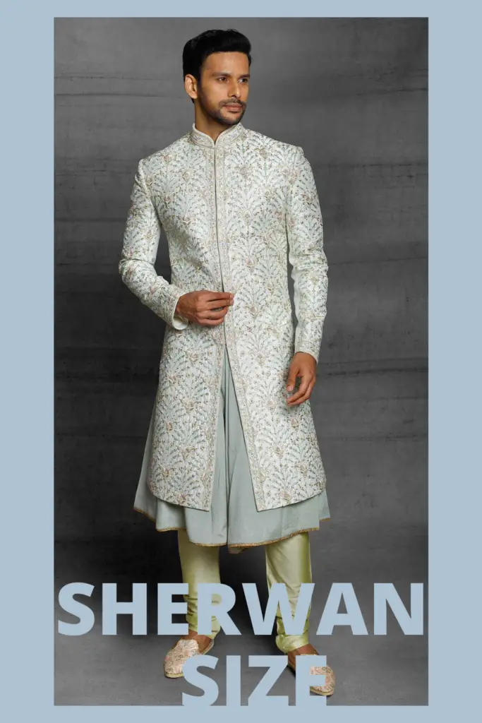 Size Chart to find the Appropriate Sherwani Size