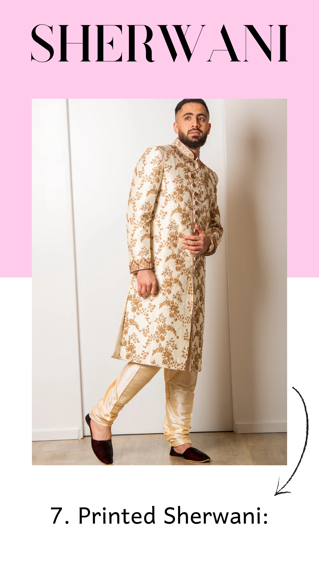 sherwani style with shawl
