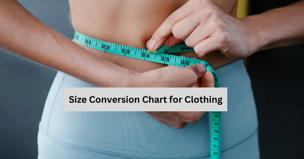 International size conversion chart for clothing