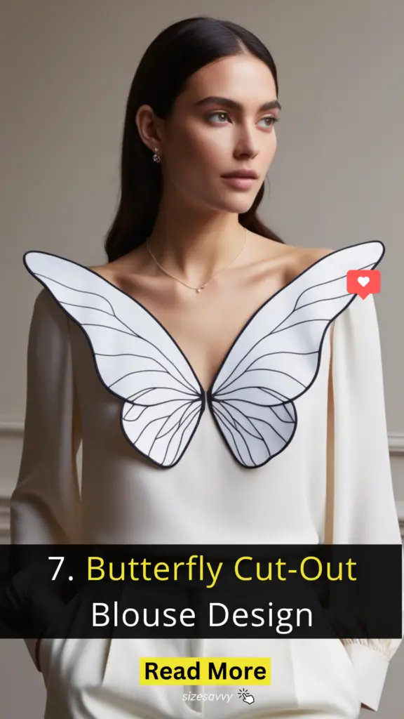 Butterfly Cut Out Blouse Design