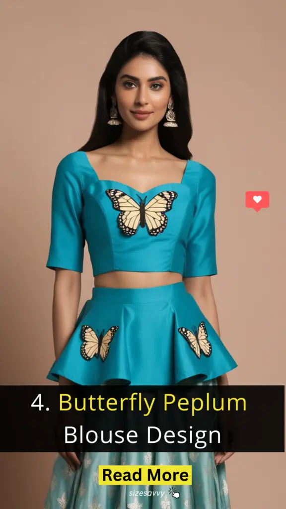 Butterfly Peplum Blouse Design