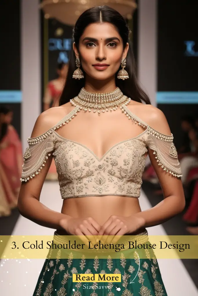 Cold Shoulder Lehenga Blouse Design