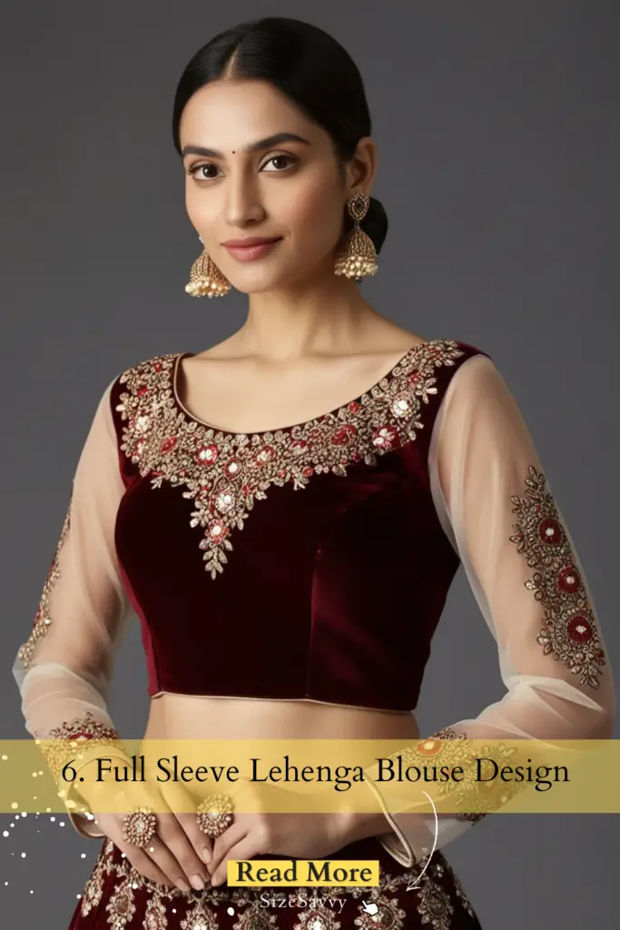 Full Sleeve Lehenga Blouse Design