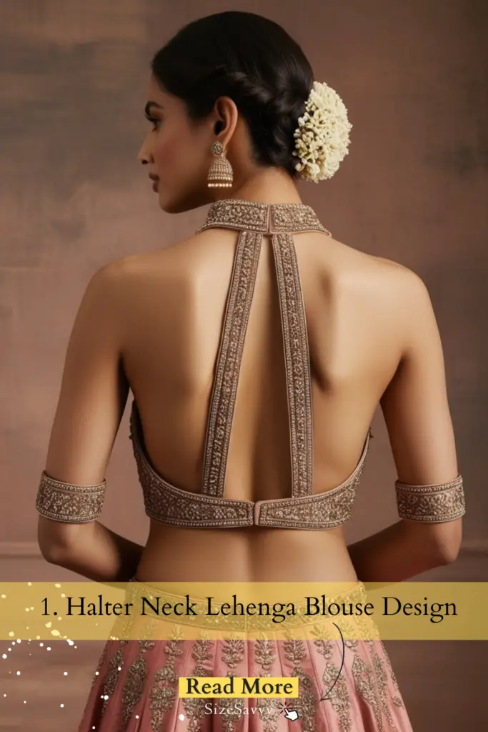 Halter Neck Lehenga Blouse Design