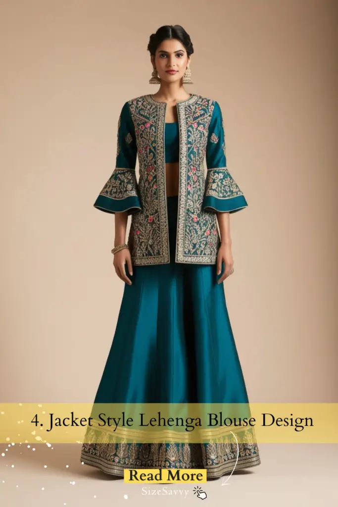 Jacket Style Lehenga Blouse Design