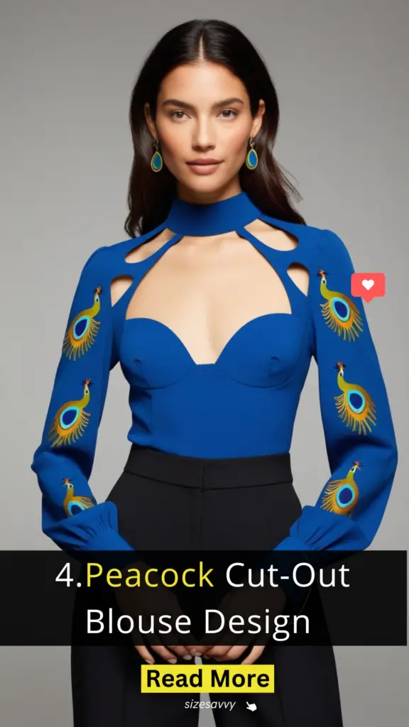 Peacock Cut Out Blouse Design