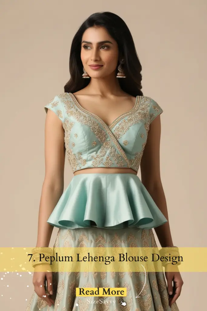 Peplum Lehenga Blouse Design